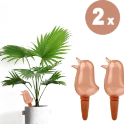 Waterdruppelaar Voor Planten 2 Stuks - Waterbol Kamerplanten - Automatisch Watergeefsysteem - Vogel - Roze
