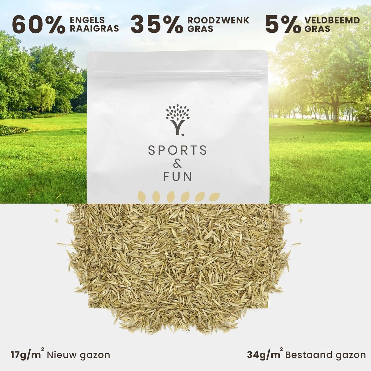 Speel En Sport Graszaad Voor 50m² Gras | Bestendig Tegen Intensief Gebruik | Gazon Voor Sporten & Spelen 5 Speel En Sport Graszaad Voor 50m² Gras | Bestendig Tegen Intensief Gebruik | Gazon Voor Sporten & Spelen - Afbeelding 5