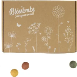 Blossombs Giftbox Small - 7 Blossombs - Bloembommetjes - Zaadbommetjes - Vlinders - Bijen - Biologisch - Ecologisch - Verjaardag - Communie - Doopsuiker - Valentijn -Exporteren Buiten Groen Winkel 1200x901