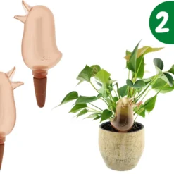 JS Drippy - Waterdruppelaars Set Van 2 Stuks - Druppelaar Vogel - Druppelsysteem Planten - Watergeefsysteem Kamerplanten - Waterbol - Roze