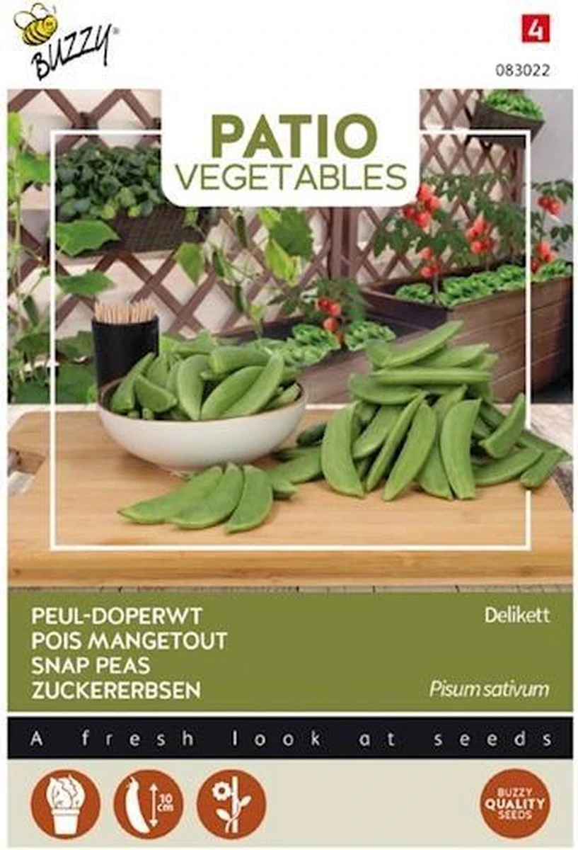 Buzzy® Patio Vegetables, Sugar Snap Delikett 1 Buzzy® Patio Vegetables, Sugar Snap Delikett