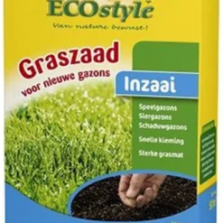 ECOStyle Graszaad-Inzaai Voor Nieuwe Gazons - Dicht Gazon Zonder Mos - Sterke Grasmat - Snelkiemend Graszaad - Speel & Siergazons - 50 M² - 1 KG -Exporteren Buiten Groen Winkel 836x1200