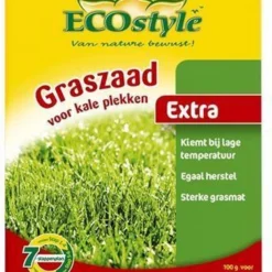 ECOstyle Extra Graszaad Herstel - Inzaaien Van Kale Plekken En Beschadigde Delen - Vogelwerende Coating - Dicht & Sterk Gazon - Kiemt Bij Lage Temperatuur - 4-6 M² - 100 GR -Exporteren Buiten Groen Winkel 945x1200